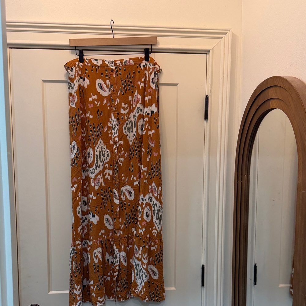 DR2 Orange and White Maxi Skirt